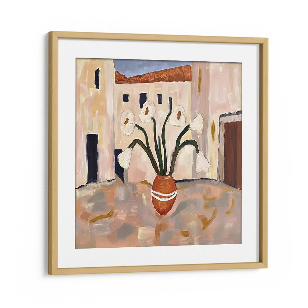 TERRACOTTA POT WHITE FLOWERS