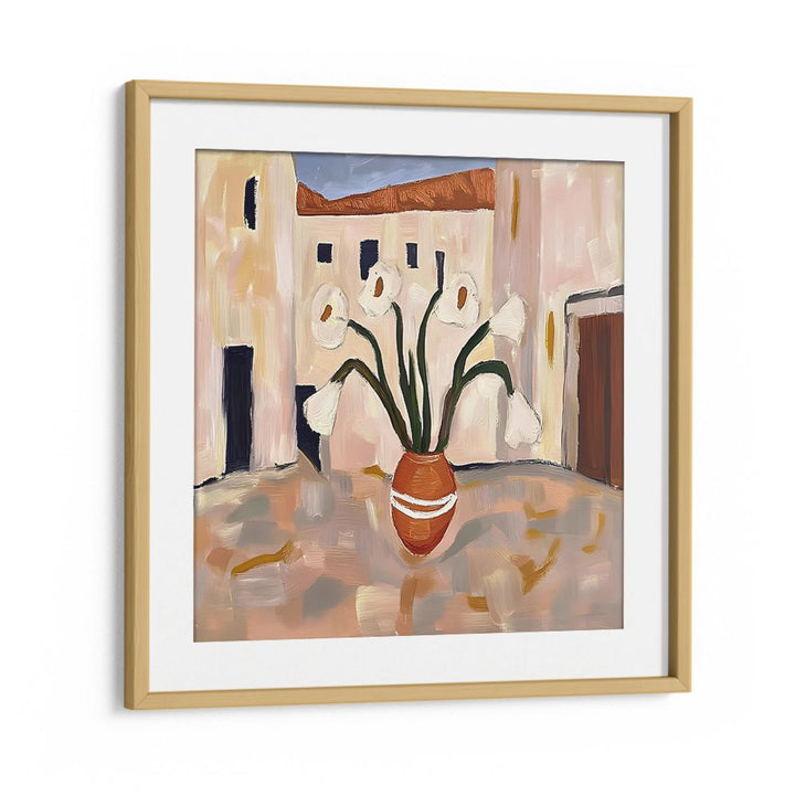 TERRACOTTA POT WHITE FLOWERS