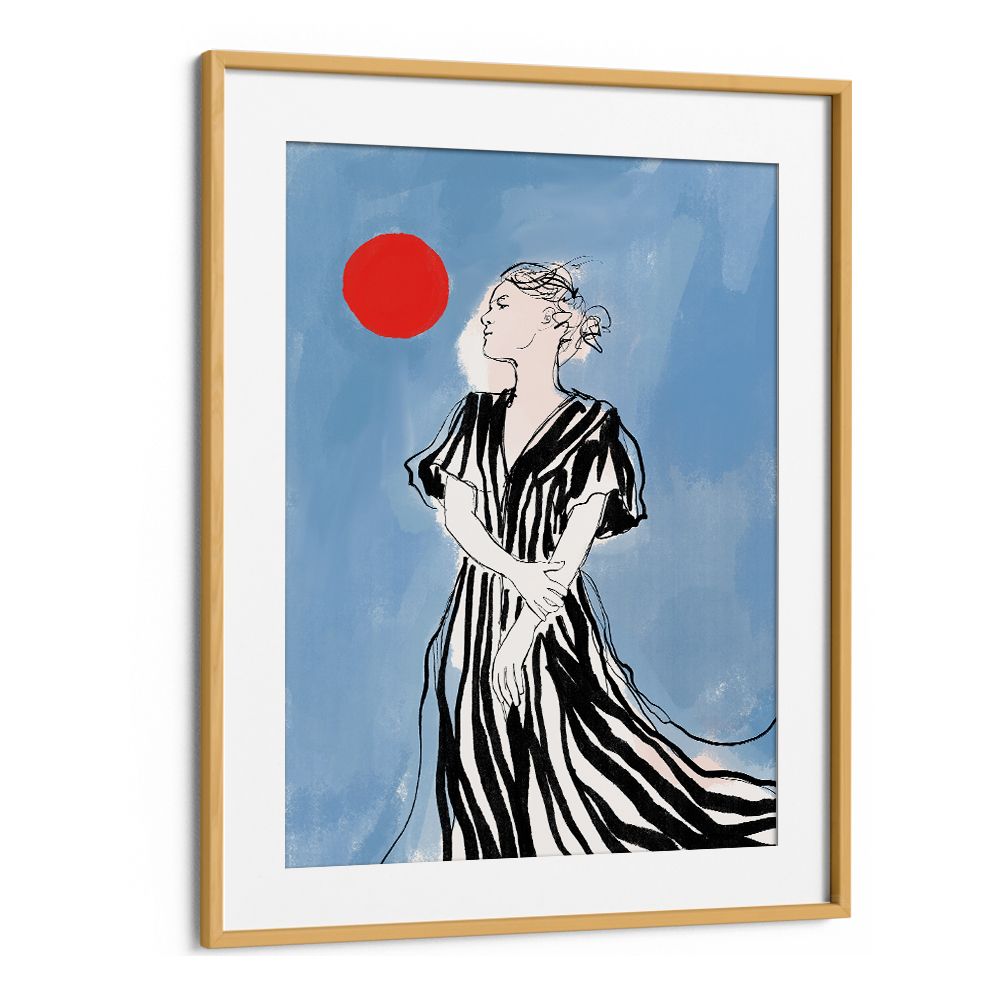 ELEGANT WOMAN RED SUN