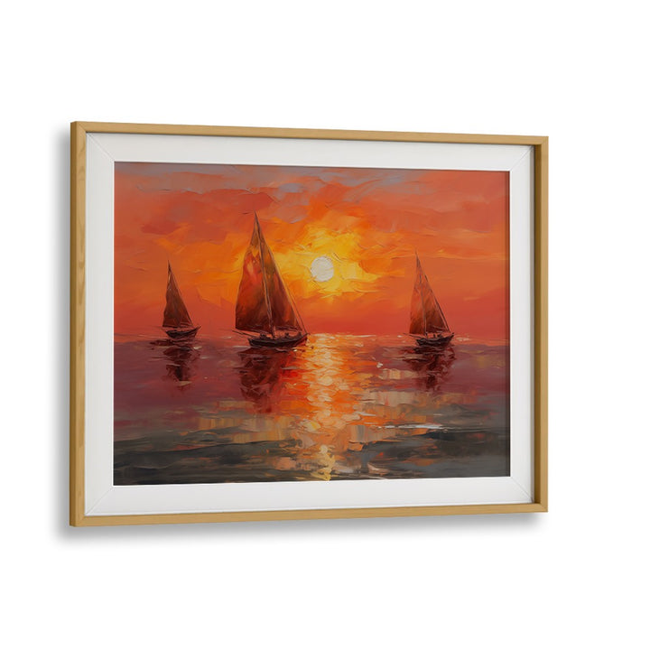 VIBRANT SUNSET SAILBOATS