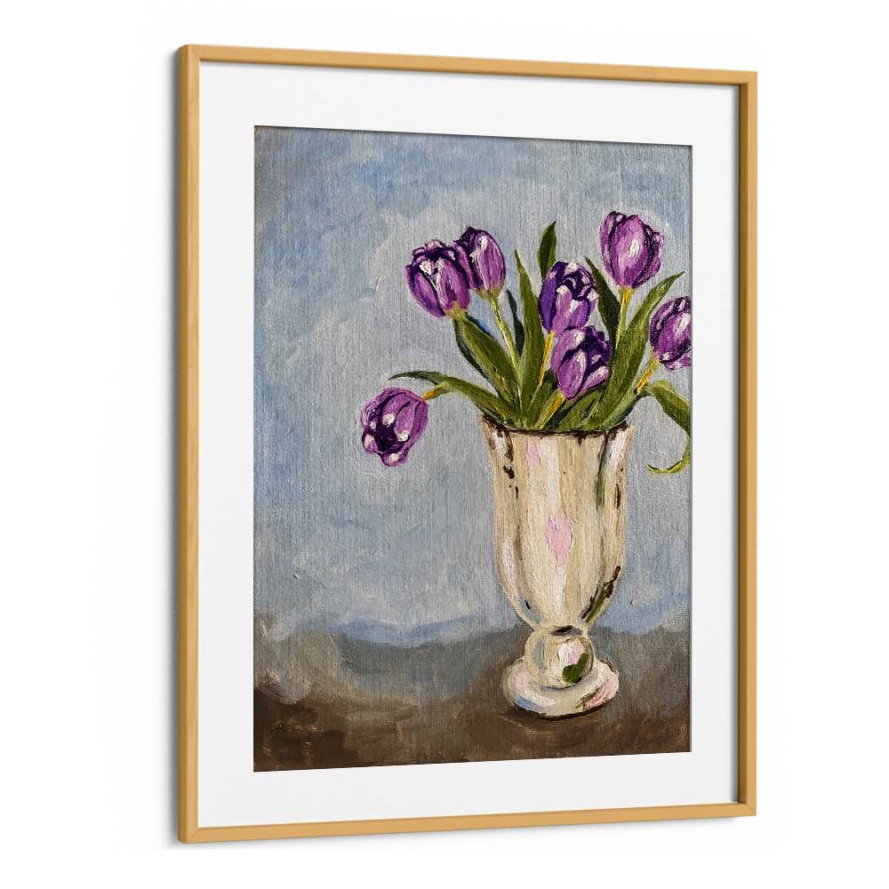PURPLE TULIPS IN VASE