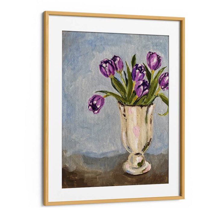 PURPLE TULIPS IN VASE