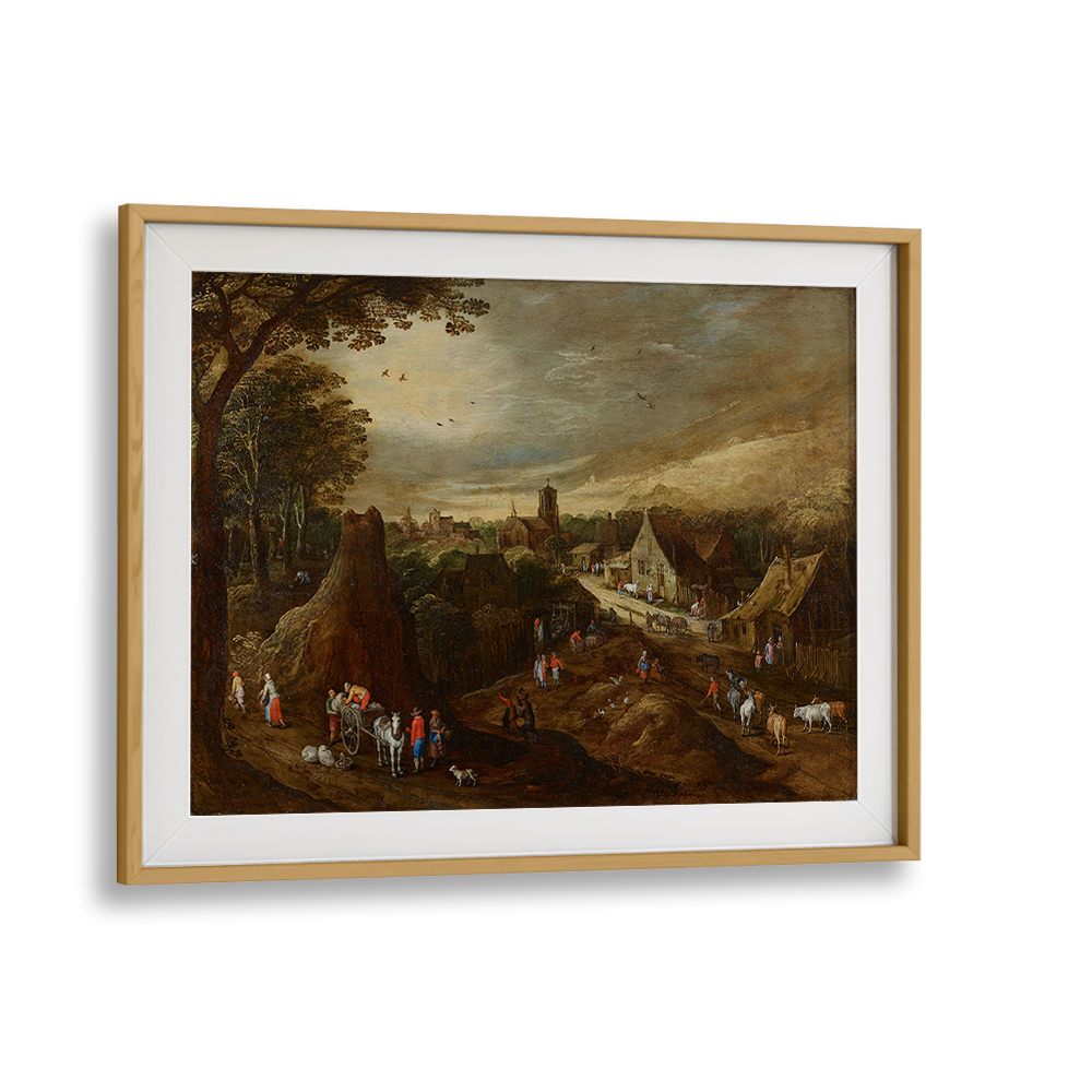 PEOPLE ON FARM , VINTAGE LANDSCAPE
