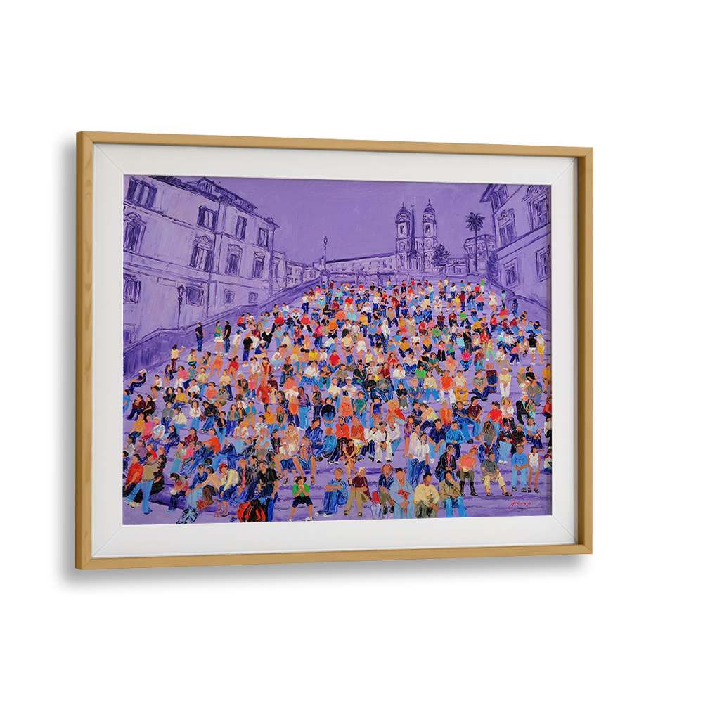PURPLE SPANISH STEPS CROWD