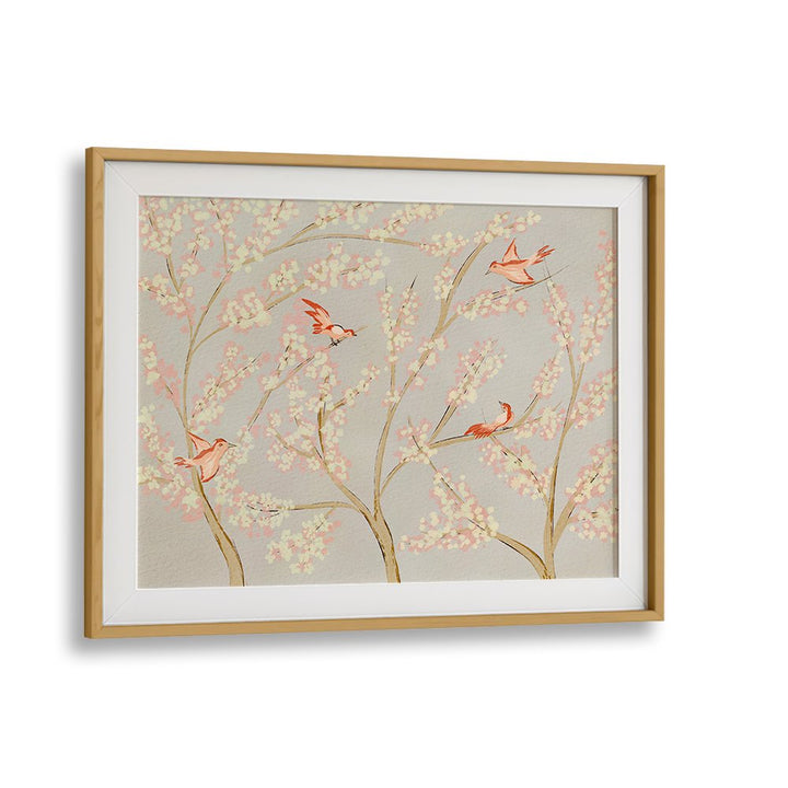 PINK BIRDS SPRING BLOSSOMS