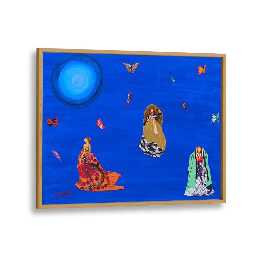 ELEGANT WOMEN FLYING BUTTERFLIES
