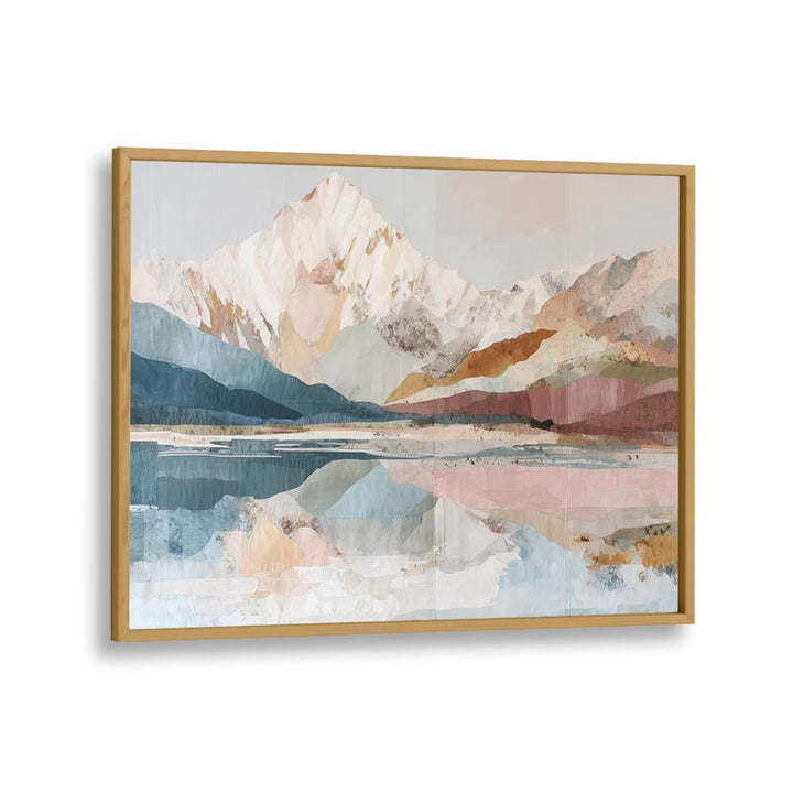MOUNTAIN MIRROR ON FROZEN LAKE