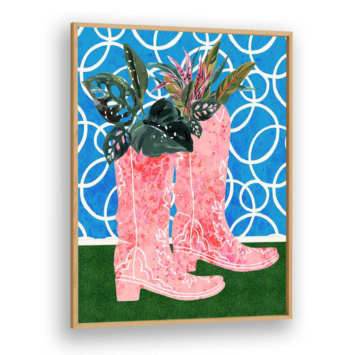 PINK BOOTS GREEN PLANTS