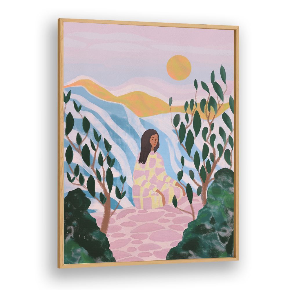WOMAN IN SERENE LANDSCAPE
