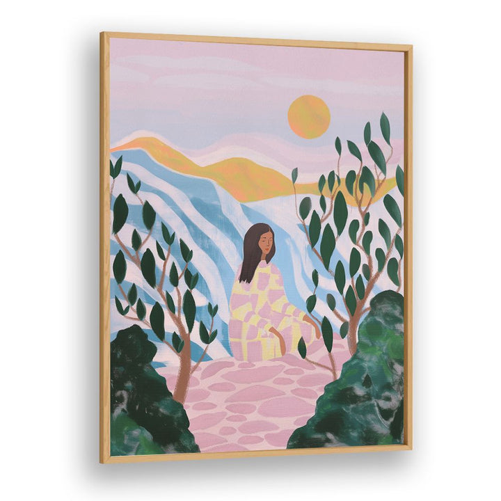 WOMAN IN SERENE LANDSCAPE
