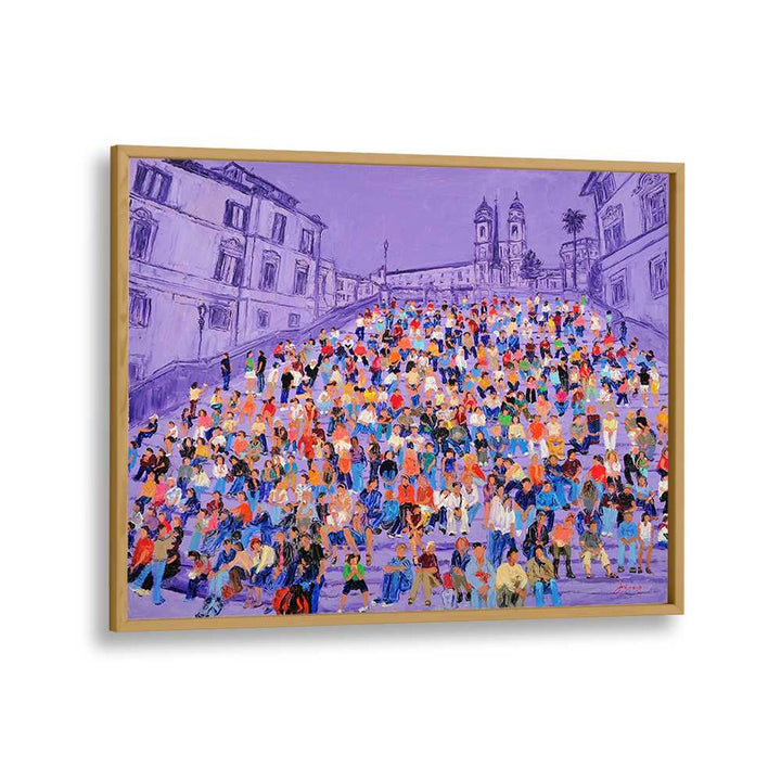 PURPLE SPANISH STEPS CROWD