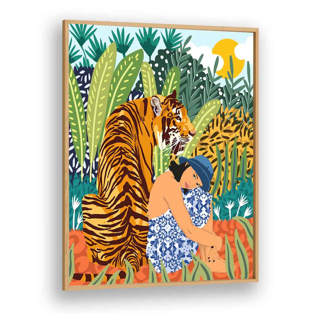 WOMAN TIGER JUNGLE SERENITY