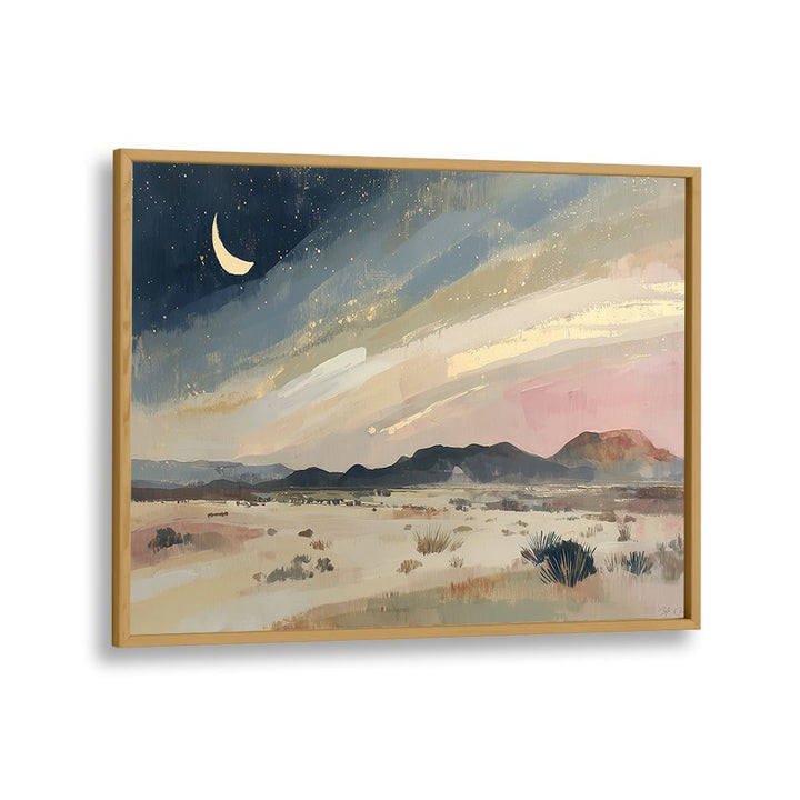 TEXAS DESERT UNDER CRESCENT MOON