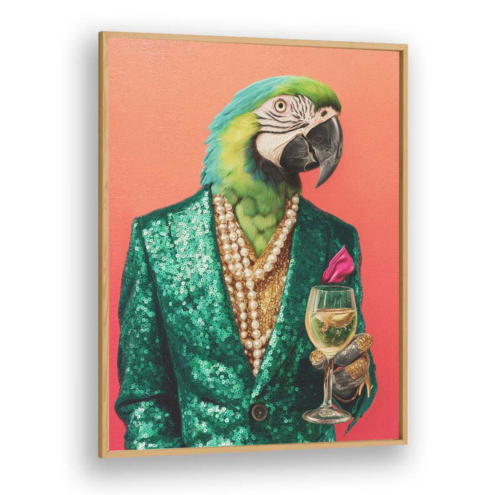 DAPPER PARROT WITH WINE