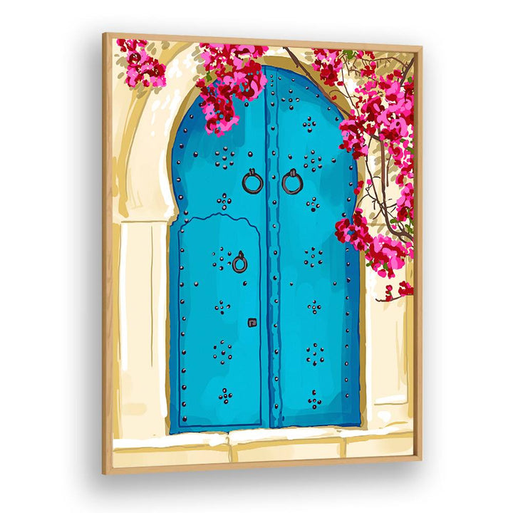 BLUE DOOR AND BOUGAINVILLEA