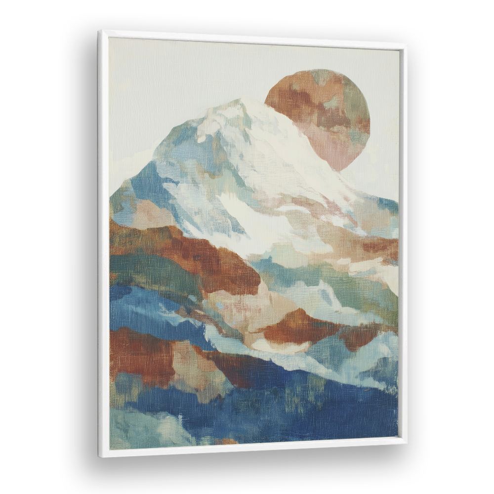 SNOW-CAPPED PEAK WITH MOON GLOW