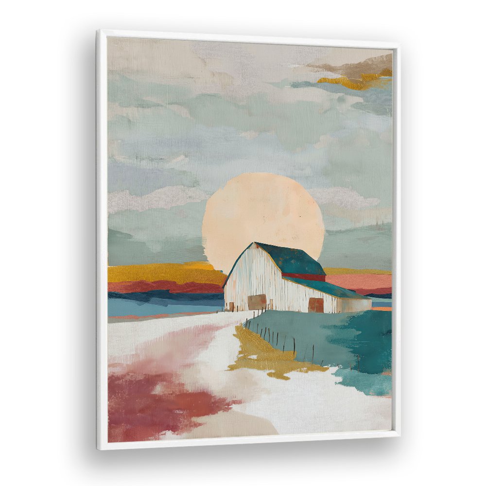 BARN IN ABSTRACT LANDSCAPE