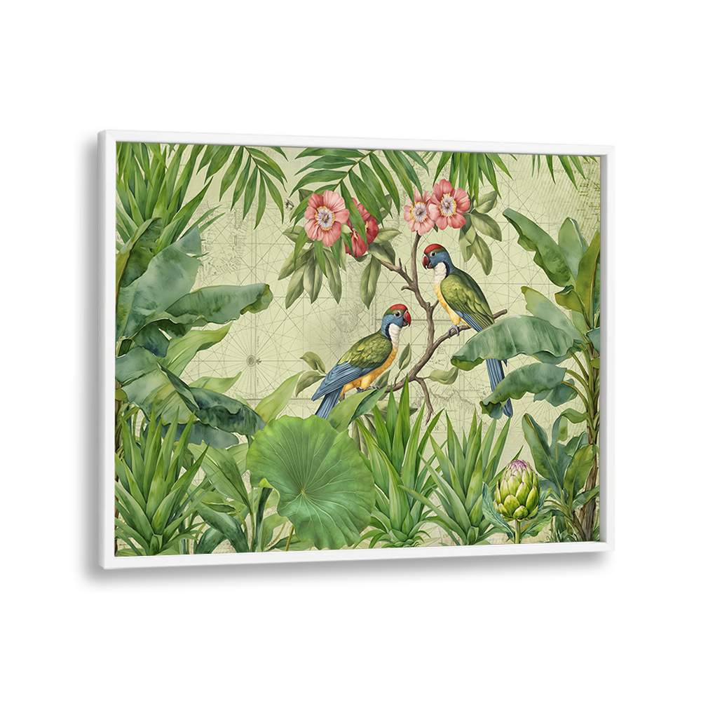 JUNGLE PARROTS VINTAGE MAP