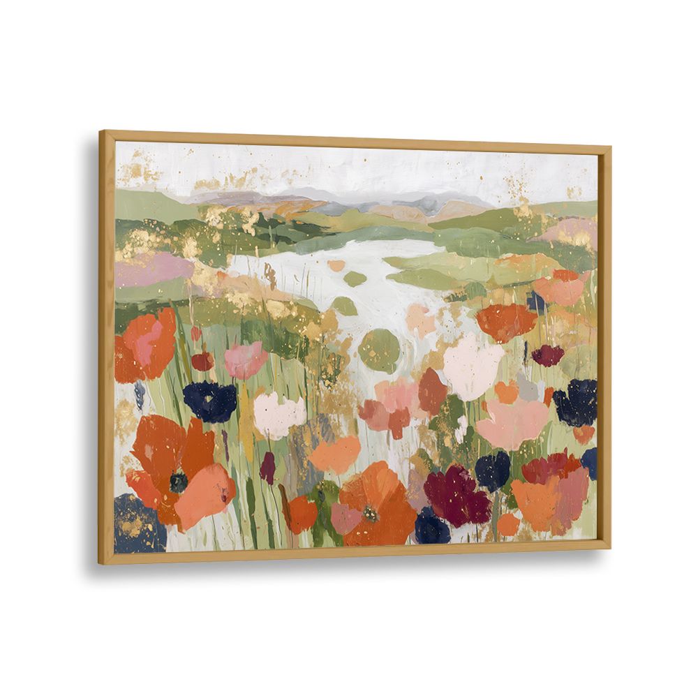 POPPY FIELD WITH WINDING STREAM