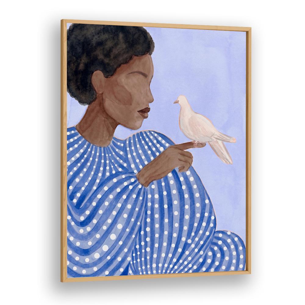 SERENE WOMAN AND DOVE
