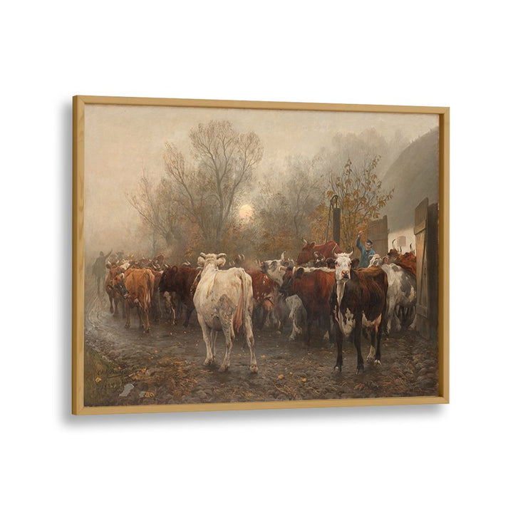 COWS DRIVEN OUT OF THE BARN
