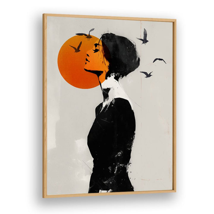 ABSTRACT WOMAN ORANGE SUN