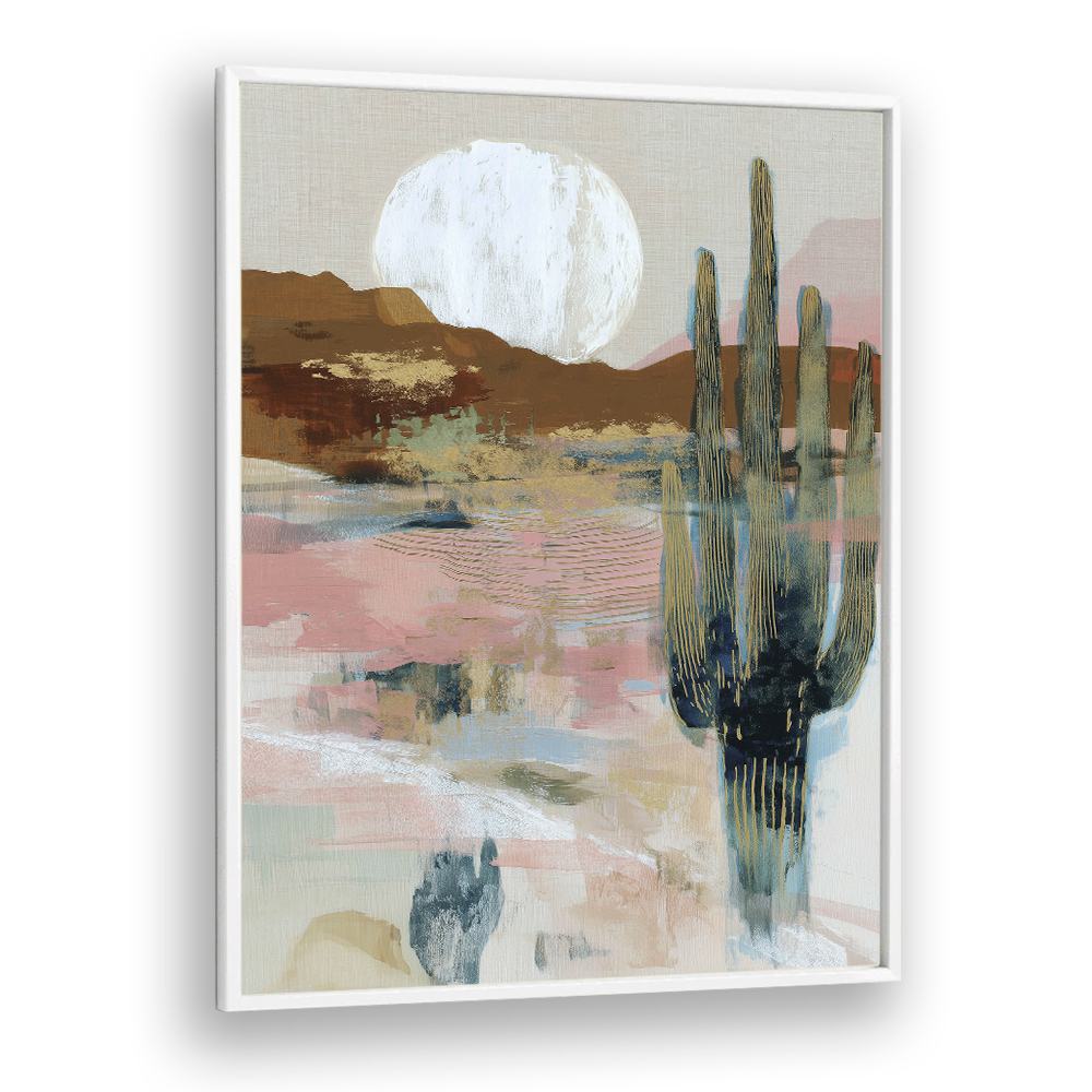 MOONLIT SAGUARO IN ABSTRACT DESERT