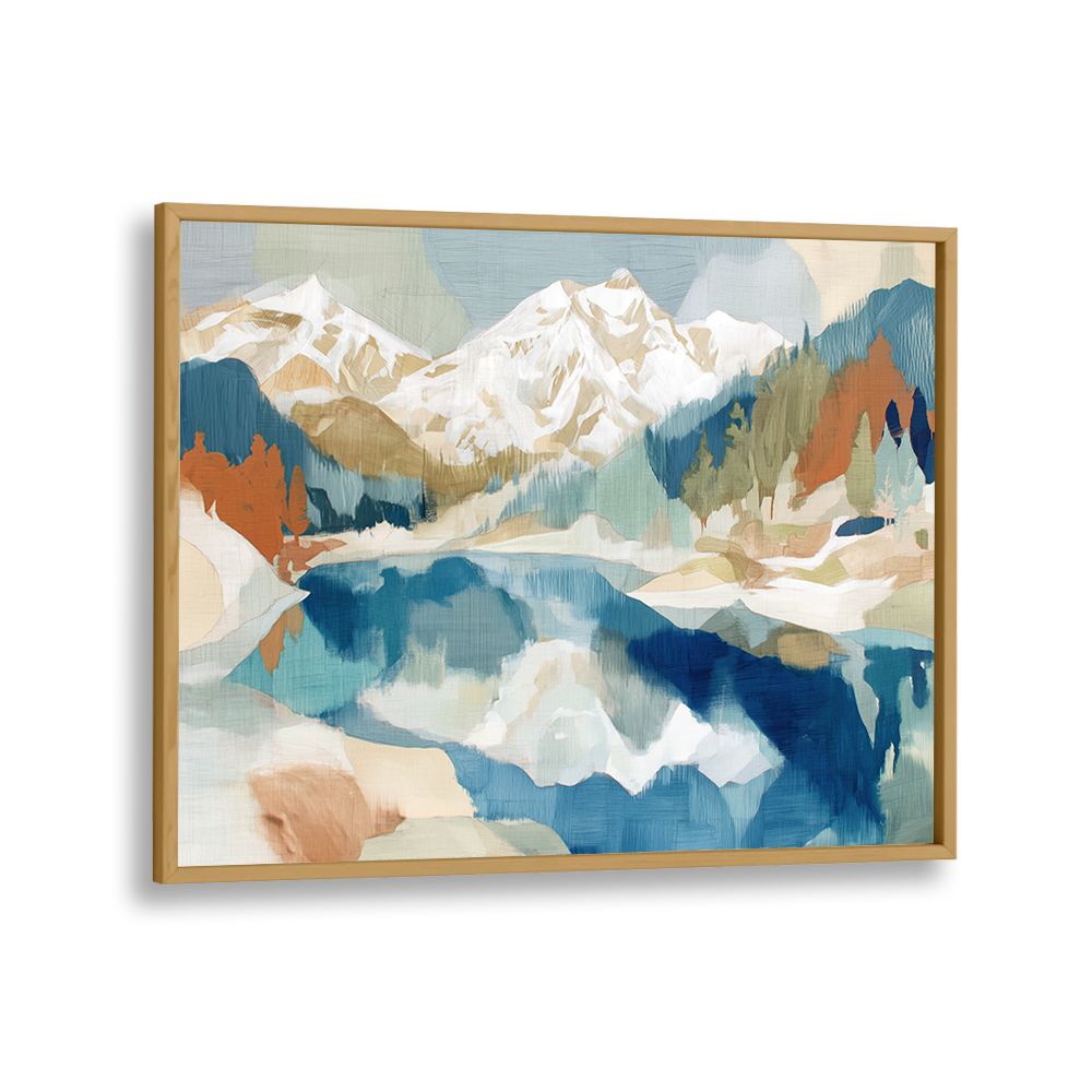 WINTER ALPINE LAKE SCENE