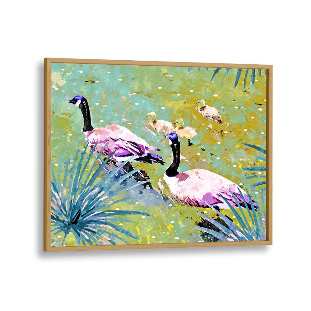 VIBRANT GEESE FAMILY POND