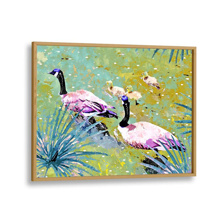 VIBRANT GEESE FAMILY POND