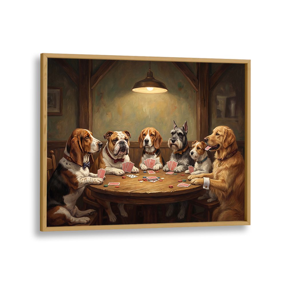DOGS PLAYING POKER