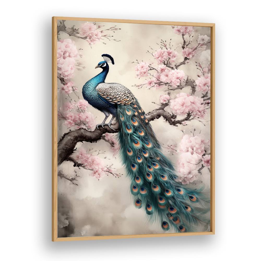 PEACOCK ON BLOSSOM BRANCH