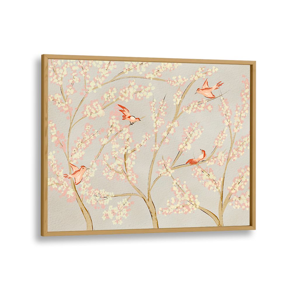 PINK BIRDS SPRING BLOSSOMS