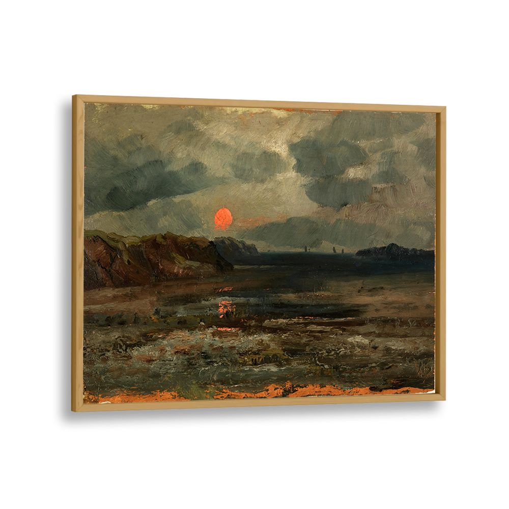 SUNRISE OVER FISHING WATERS, VINTAGE LANDSCAPE