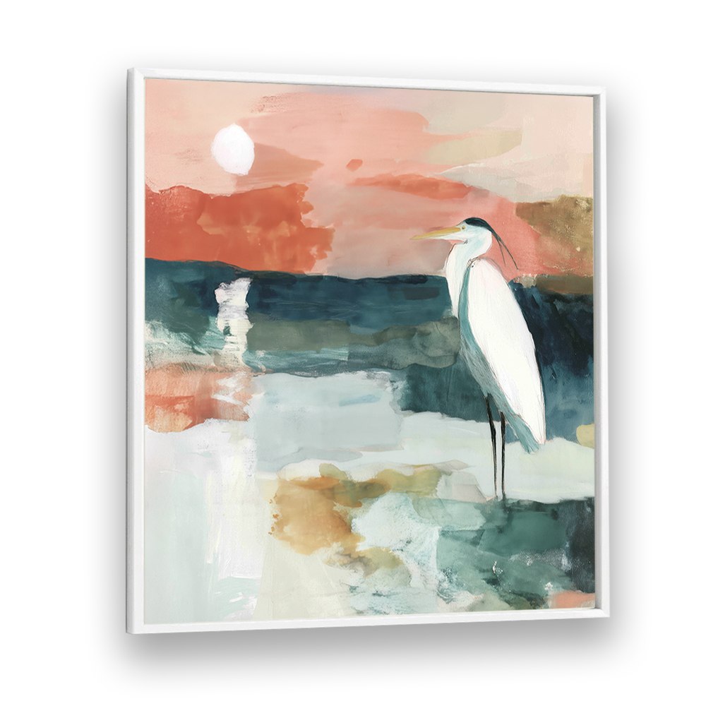 HERON AT MOONLIT SHORE