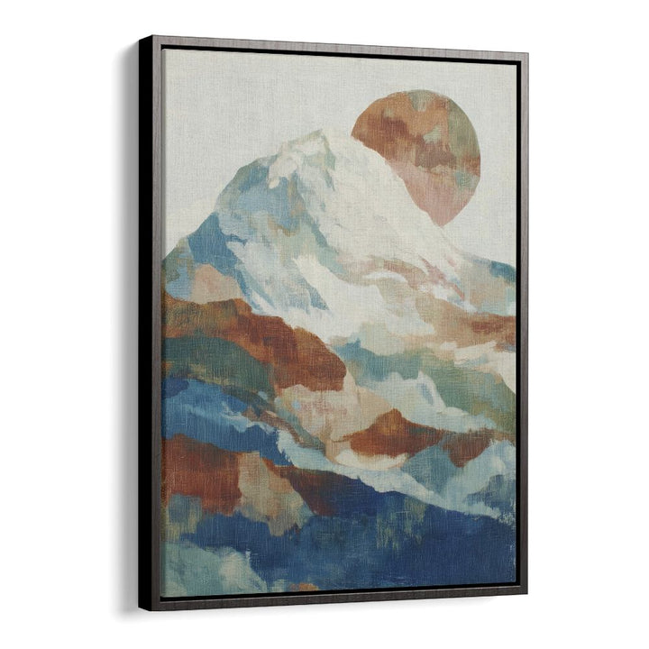 SNOW-CAPPED PEAK WITH MOON GLOW
