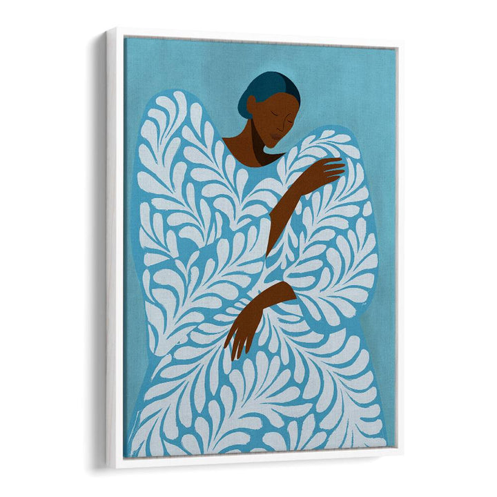 SERENE WOMAN BLUE PATTERN