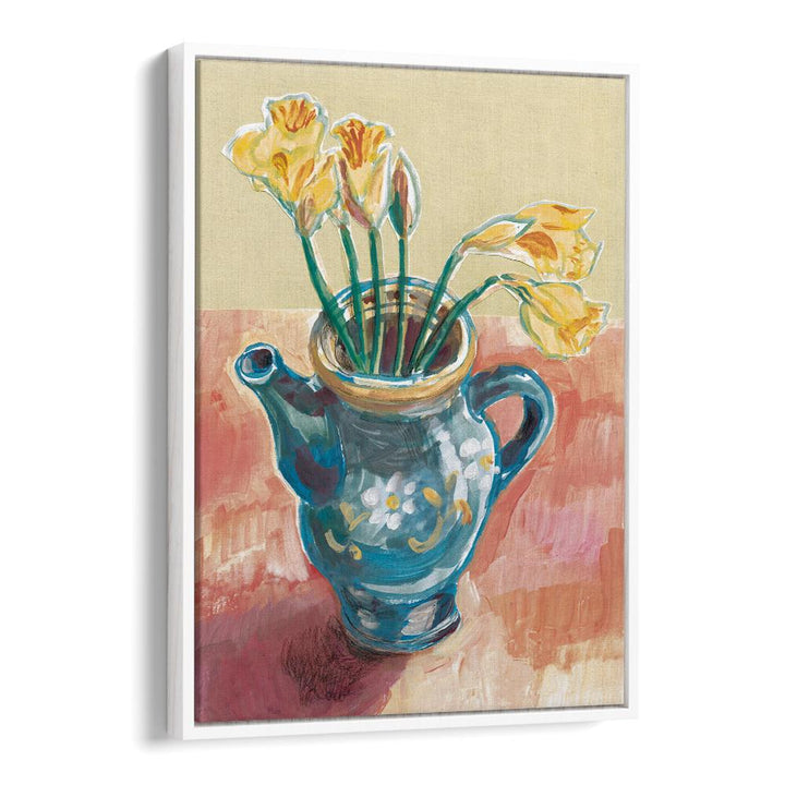 DAFFODILS IN BLUE TEAPOT