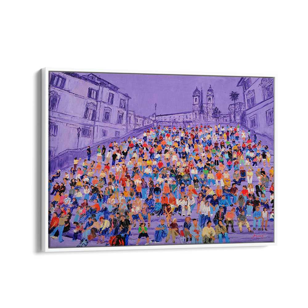 PURPLE SPANISH STEPS CROWD
