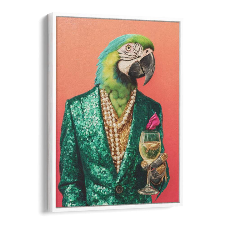 DAPPER PARROT WITH WINE