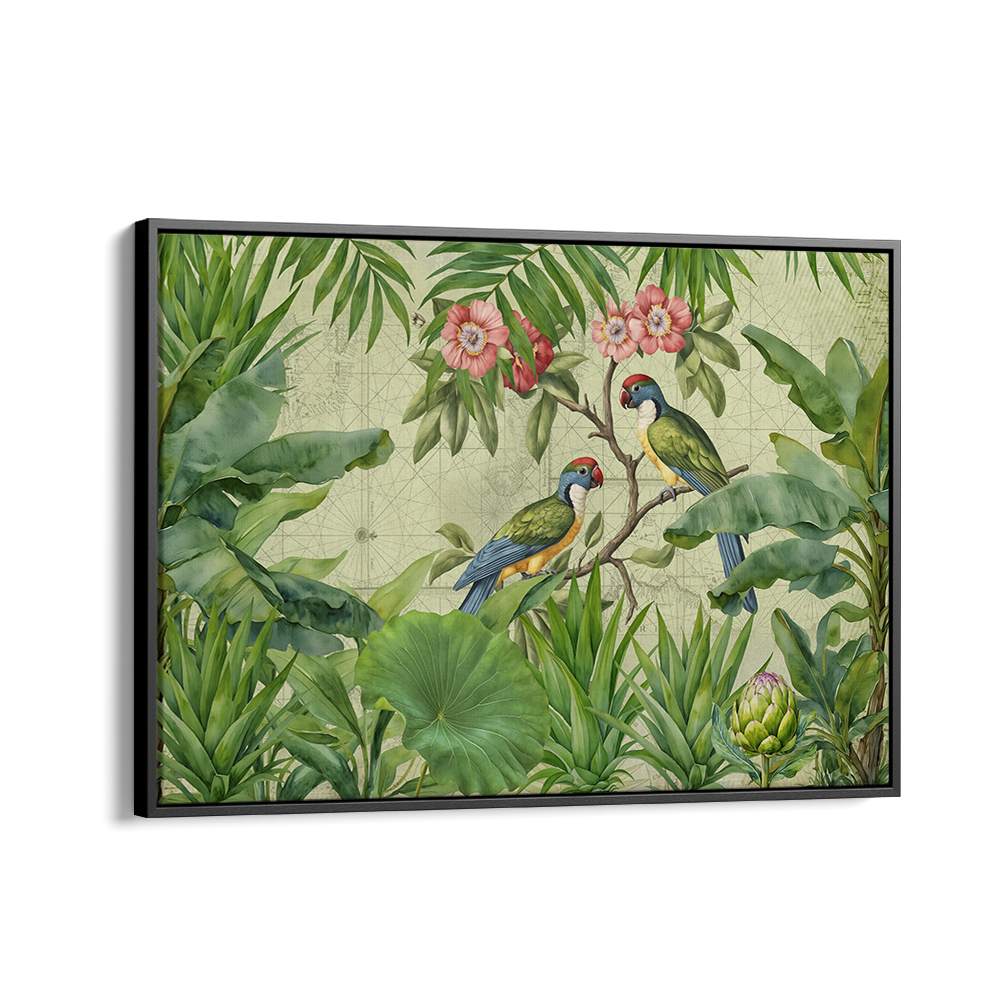 JUNGLE PARROTS VINTAGE MAP