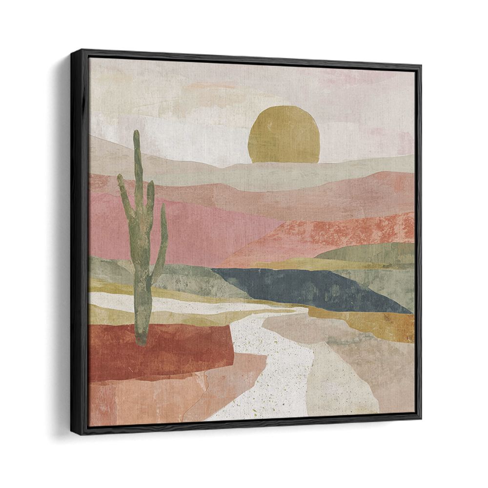 DESERT PATH WITH SAGUARO AND SUN