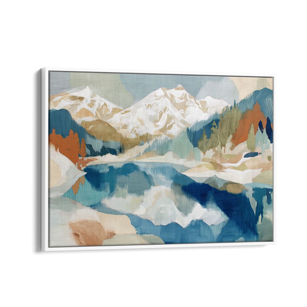 WINTER ALPINE LAKE SCENE