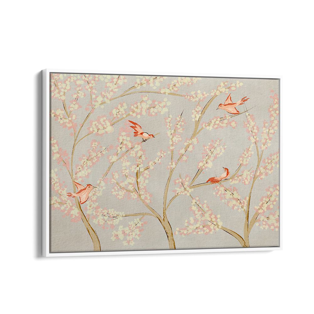 PINK BIRDS SPRING BLOSSOMS