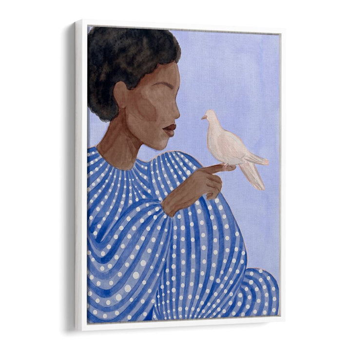 SERENE WOMAN AND DOVE