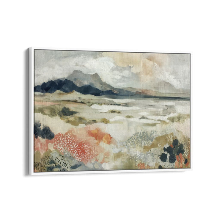 DESERT WILDFLOWERS AND DISTANT MOUNTAINS