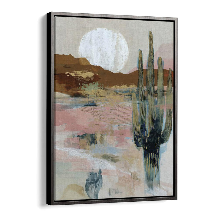 MOONLIT SAGUARO IN ABSTRACT DESERT