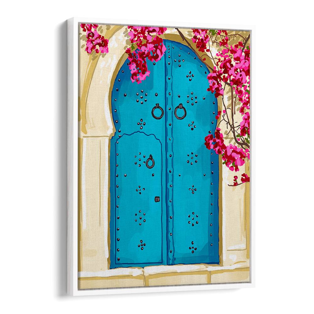 BLUE DOOR AND BOUGAINVILLEA