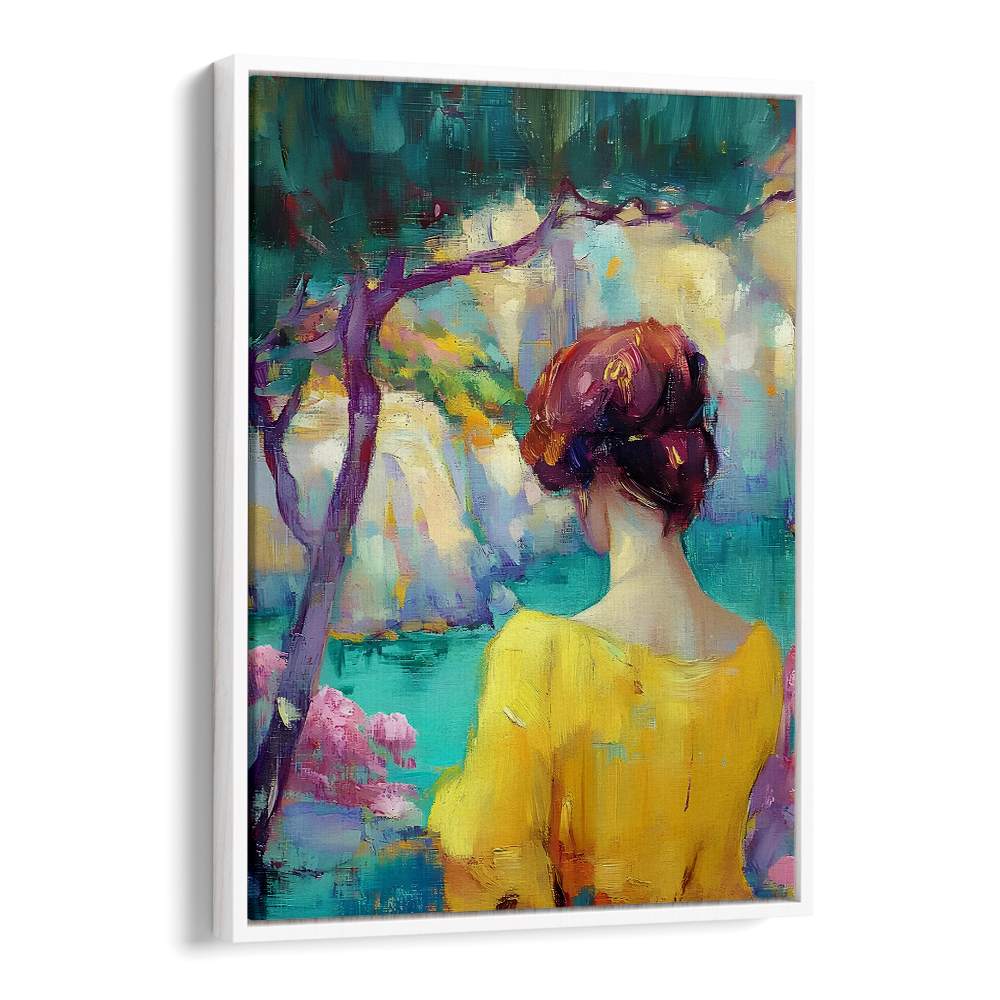 WOMAN IN COLORFUL GARDEN