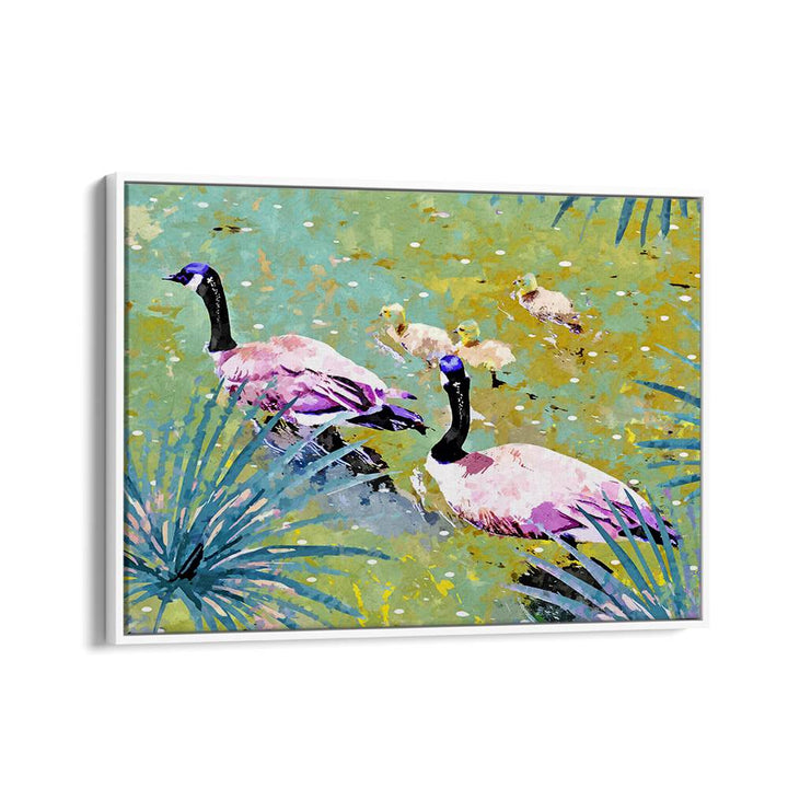 VIBRANT GEESE FAMILY POND